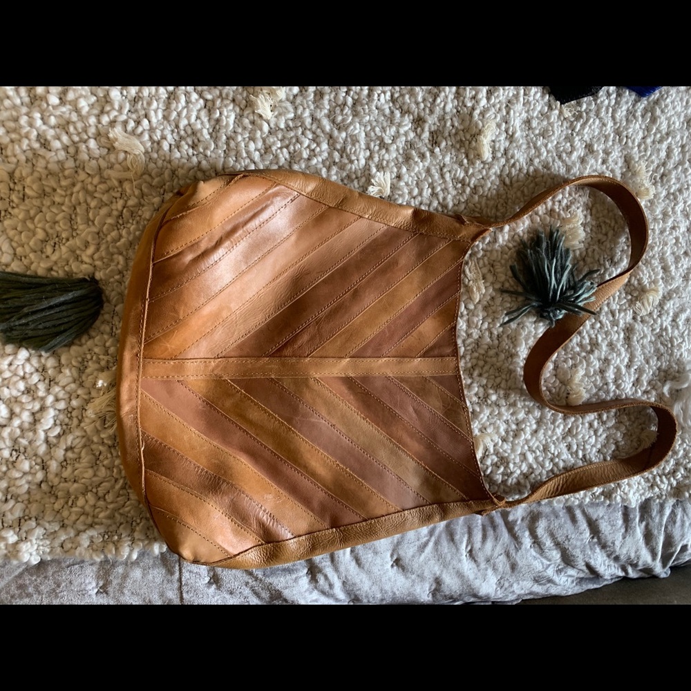 Real leather tote